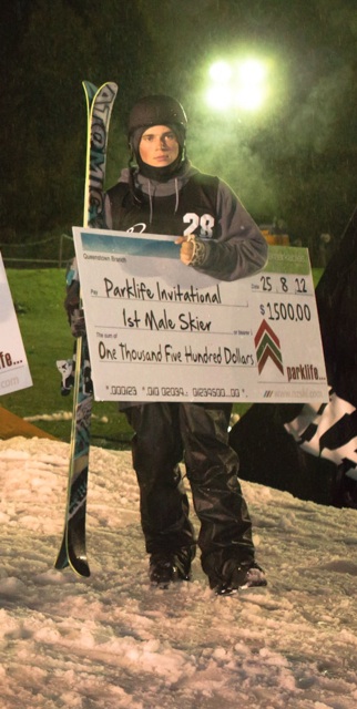 Gus Kenworthy on the podium at the 2012 Parklife Invitational.